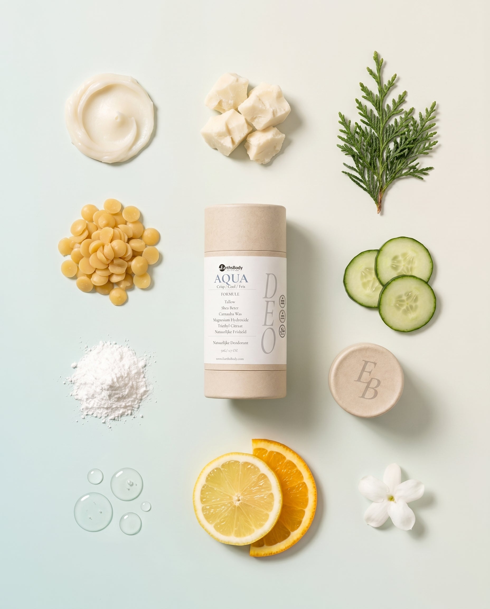 Natuurlijke deodorant zonder aluminium EarthsBody DEO Aqua